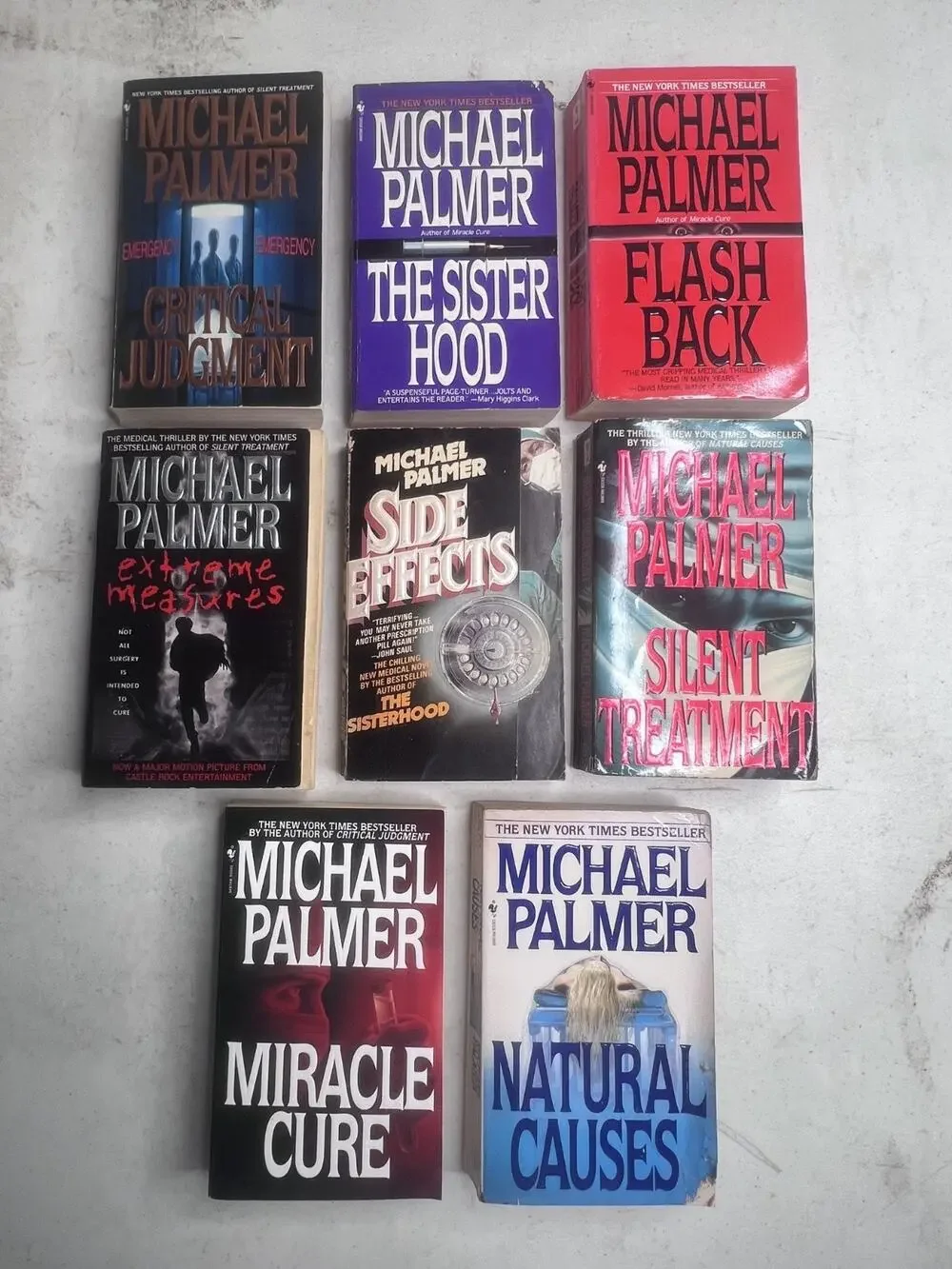 Lot of 8 Michael Palmer PB Book Medical Thriller flash back natural casues etc